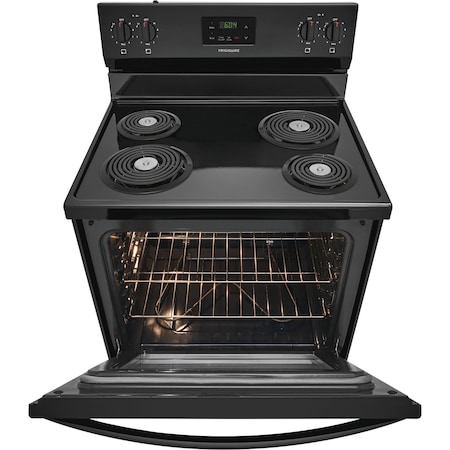 Frigidaire 30-in. Electric Freestanding Range with Coil Cooktop and Manual Clean Storage Drawer FCRC3012AB